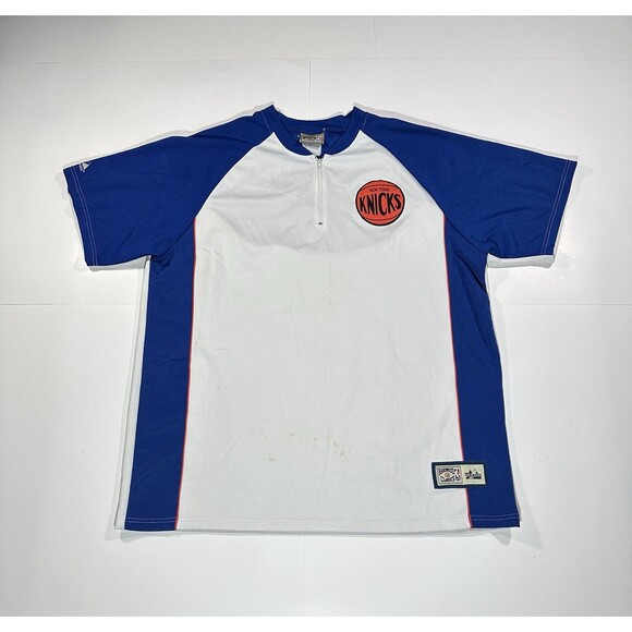 VTG Majestic NBA New York Kicks Quarter Zip Men’s Size 2XL Warm Up Jersey Y2K - Picture 1 of 12
